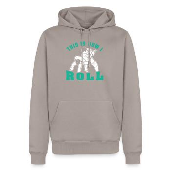 Jiu Jitsu - Männer Premium Bio Hoodie - Taupe - Vorne - Nico (187cm)