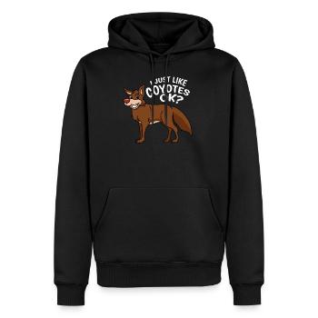Kojote Kojoten I Just Like Coyotes Ok? Geschenk - Männer Premium Bio Hoodie - Schwarz - Vorne - Nico (187cm)