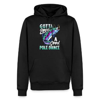 Pêcheur pêcheur à la pêche à la truite - Sweat à capuche Premium bio Homme - noir - Devant - Nico (187cm)