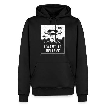 Alien UFO Area 51 Roswell lustiges Geschenk Retro - Männer Premium Bio Hoodie - Schwarz - Vorne - Nico (187cm)