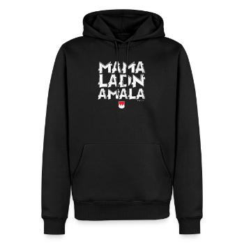 Mamaladnamala Franken fränkische Geschenkidee - Männer Premium Bio Hoodie - Schwarz - Vorne - Nico (187cm)