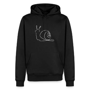 Escargot - Sweat à capuche Premium bio Homme - noir - Devant - Nico (187cm)