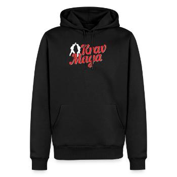 Krav Maga - Sweat à capuche Premium bio Homme - noir - Devant - Nico (187cm)