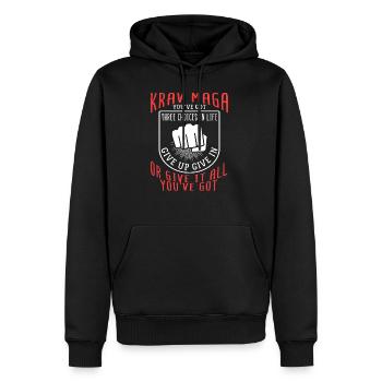 Krav Maga - Sweat à capuche Premium bio Homme - noir - Devant - Nico (187cm)