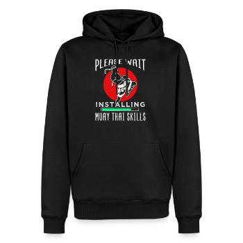Muay Thai - Sweat à capuche Premium bio Homme - noir - Devant - Nico (187cm)