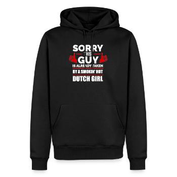Désolé Guy déjà pris par Dutch Girl Netherlands - Sweat à capuche Premium bio Homme - noir - Devant - Nico (187cm)