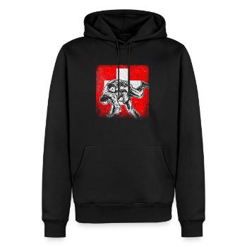 Suisse Tradition Patriot Lutte Croix de Suisse - Sweat à capuche Premium bio Homme - noir - Devant - Nico (187cm)