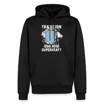 Schweiz Tradition Patriot Edelweisshemd Held - Männer Premium Bio Hoodie - Schwarz - Vorne - Nico (187cm)