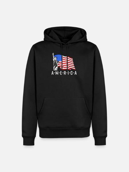 America - Men’s Premium Organic Hoodie - black