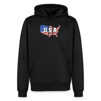 Amérique - Sweat à capuche Premium bio Homme - noir - Devant - Nico (187cm)