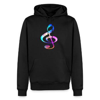 Notenschluessel Musik Noten Musiker Instrument - Männer Premium Bio Hoodie - Schwarz - Vorne - Nico (187cm)