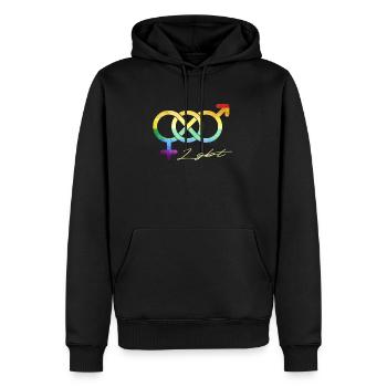 LGBT - Männer Premium Bio Hoodie - Schwarz - Vorne - Nico (187cm)