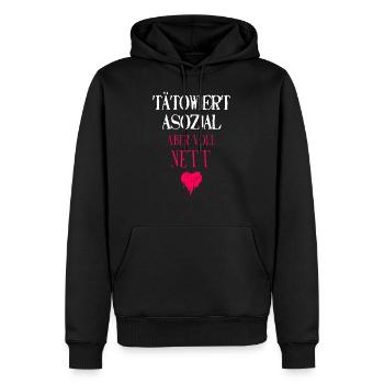 Tätowiert Asozial Voll Nett Tattoos Assi Lustig - Männer Premium Bio Hoodie - Schwarz - Vorne - Nico (187cm)