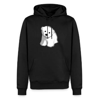 Eisbär Niedliches Tier - Männer Premium Bio Hoodie - Schwarz - Vorne - Nico (187cm)
