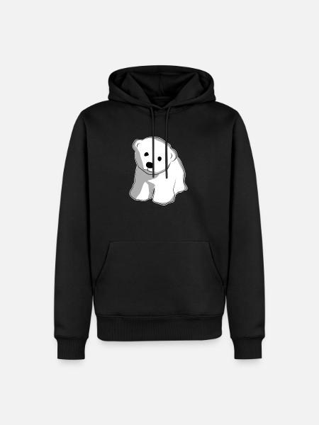 Eisbär Niedliches Tier - Männer Premium Bio Hoodie - Schwarz