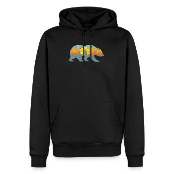 Ours sauvage - Sweat à capuche Premium bio Homme - noir - Devant - Nico (187cm)