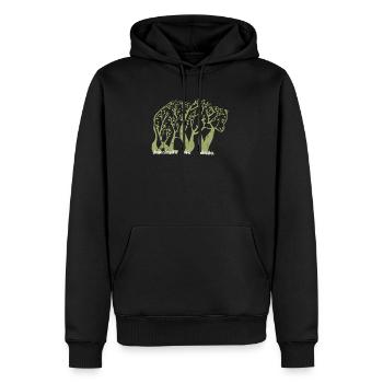 Forêt d'ours - Sweat à capuche Premium bio Homme - noir - Devant - Nico (187cm)