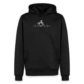 Suisse Swiss Cross Swinging Heartbeat - Sweat à capuche Premium bio Homme - noir - Devant - Nico (187cm)