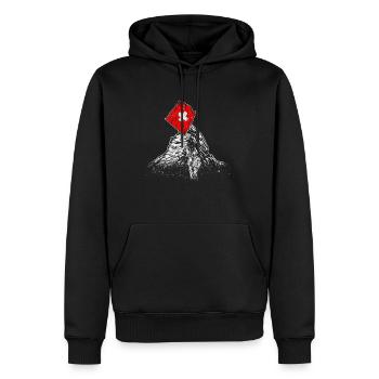 Schweiz Fahnenschwingen Matterhorn Berge - Männer Premium Bio Hoodie - Schwarz - Vorne - Nico (187cm)