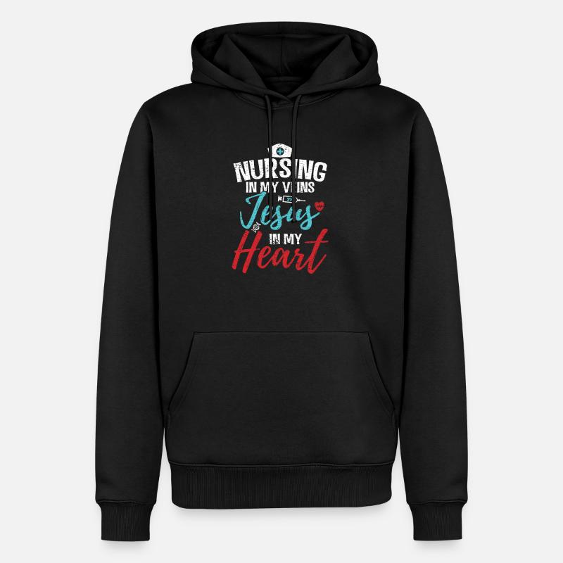 Infirmière chrétienne - Sweat à capuche Premium bio Homme - noir