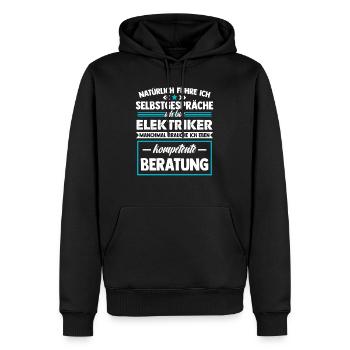 elektriker elektrotechnik meister lehrling azubi - Männer Premium Bio Hoodie - Schwarz - Vorne - Nico (187cm)