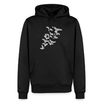 Oiseaux oiseaux migrateurs - Sweat à capuche Premium bio Homme - noir - Devant - Nico (187cm)