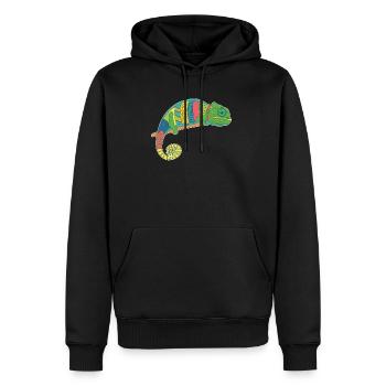 Chameleon Coloré - Sweat à capuche Premium bio Homme - noir - Devant - Nico (187cm)
