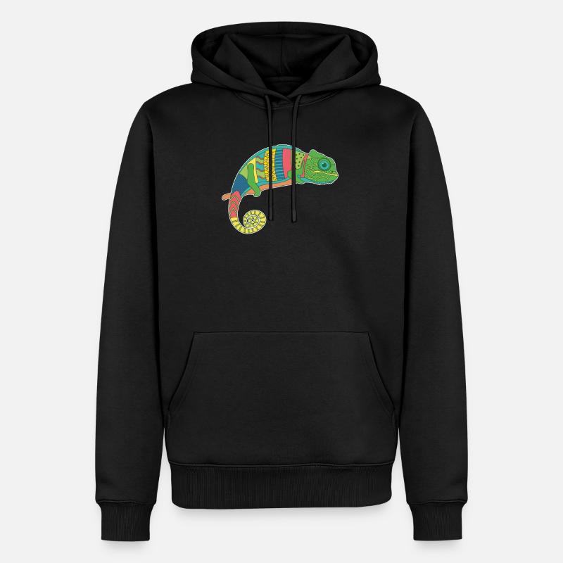 Chameleon Bunt - Männer Premium Bio Hoodie - Schwarz
