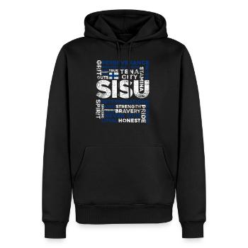 Finlande Finlandais Sisu - Sweat à capuche Premium bio Homme - noir - Devant - Nico (187cm)