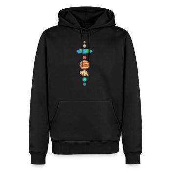 Flache Erde Flat Earth Theorie Planet Geschenk - Männer Premium Bio Hoodie - Schwarz - Vorne - Nico (187cm)