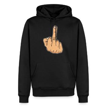 Fuck You majeur Je déteste les gens cadeau - Sweat à capuche Premium bio Homme - noir - Devant - Nico (187cm)