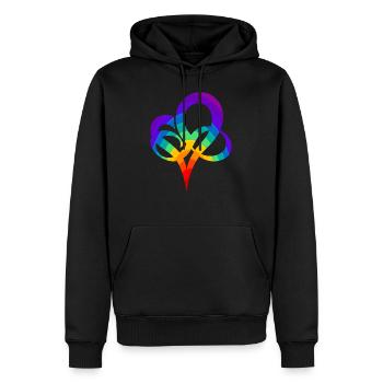 Colorful LGBTQ heart symbol polyamory gift - Men’s Premium Organic Hoodie - black - Front - Nico (187cm)