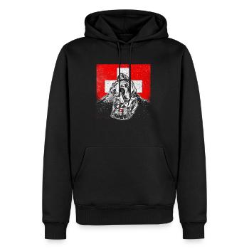 Suisse St. Bernard Chien Cervin - Sweat à capuche Premium bio Homme - noir - Devant - Nico (187cm)
