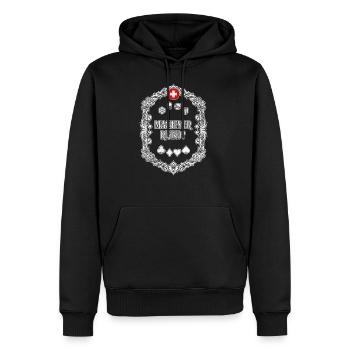Schweiz Jassen Jass Mundart lustige Sprüche - Männer Premium Bio Hoodie - Schwarz - Vorne - Nico (187cm)
