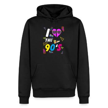 90s Love Mixtape Turnschuh Kostüm bunte Farben - Männer Premium Bio Hoodie - Schwarz - Vorne - Nico (187cm)