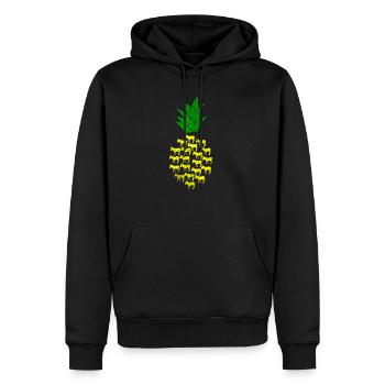 Âne ananas - Sweat à capuche Premium bio Homme - noir - Devant - Nico (187cm)