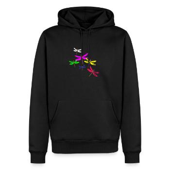niveau à bulle - Sweat à capuche Premium bio Homme - noir - Devant - Nico (187cm)
