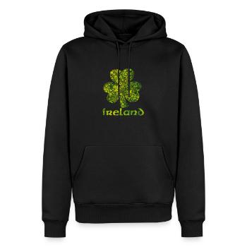 Cloverleaf Ireland - Men’s Premium Organic Hoodie - black - Front - Nico (187cm)