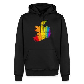 Irland - Männer Premium Bio Hoodie - Schwarz - Vorne - Nico (187cm)