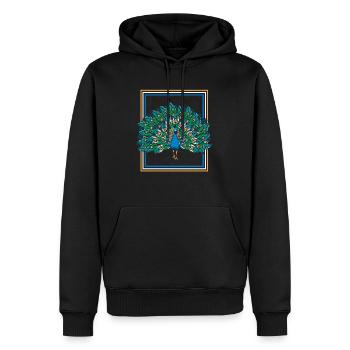 Paon - Sweat à capuche Premium bio Homme - noir - Devant - Nico (187cm)