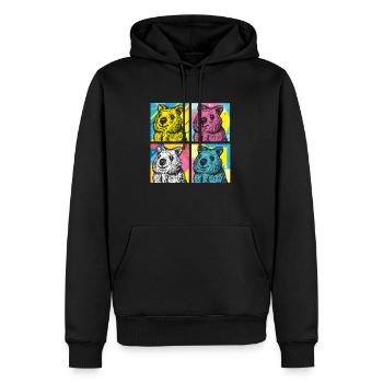 Quokka - Männer Premium Bio Hoodie - Schwarz - Vorne - Nico (187cm)