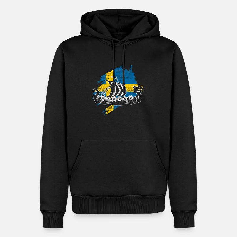 Schweden - Männer Premium Bio Hoodie - Schwarz