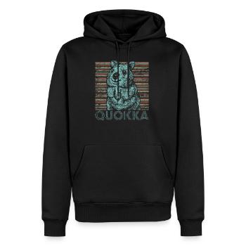 Quokka Australia - Sweat à capuche Premium bio Homme - noir - Devant - Nico (187cm)
