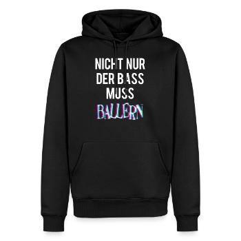 Bass Techno Ballern Drogen Druff Festival Lustig - Männer Premium Bio Hoodie - Schwarz - Vorne - Nico (187cm)