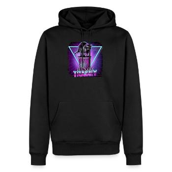 Raccoon Let's Get Trashy Retro 80s 70s - Men’s Premium Organic Hoodie - black - Front - Nico (187cm)