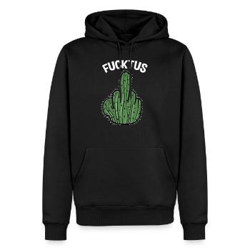 Kaktus Kakteen Fucktus Mittelfinger Stinkefinger - Männer Premium Bio Hoodie - Schwarz - Vorne - Nico (187cm)