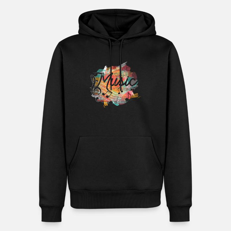 Musique Clef - Sweat à capuche Premium bio Homme - noir