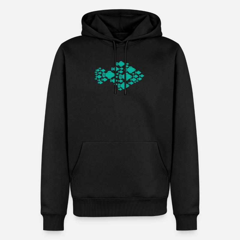 Fisch Tiere - Männer Premium Bio Hoodie - Schwarz