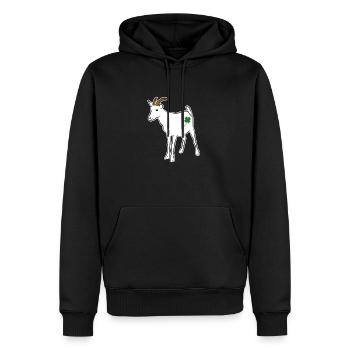 Chance de chèvre - Sweat à capuche Premium bio Homme - noir - Devant - Nico (187cm)