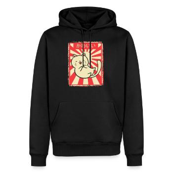 Kawaii Anime Manga Katze Katzen Retro Geschenk - Männer Premium Bio Hoodie - Schwarz - Vorne - Nico (187cm)